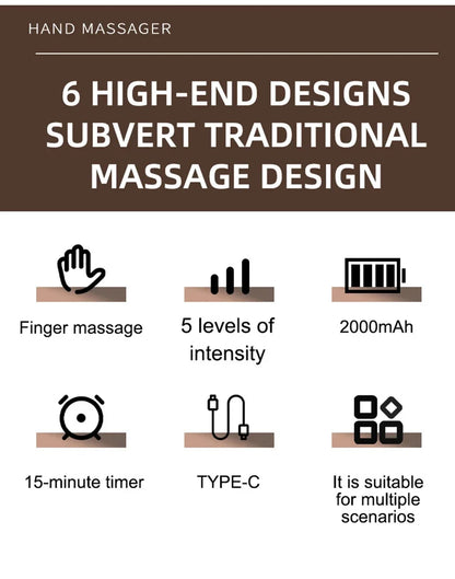 NEW Electric Hand Massager with Airbag Compress Carpal Tunnel Wrist Finger Massagers Portable Vibrating Gloves Kneading Rollers