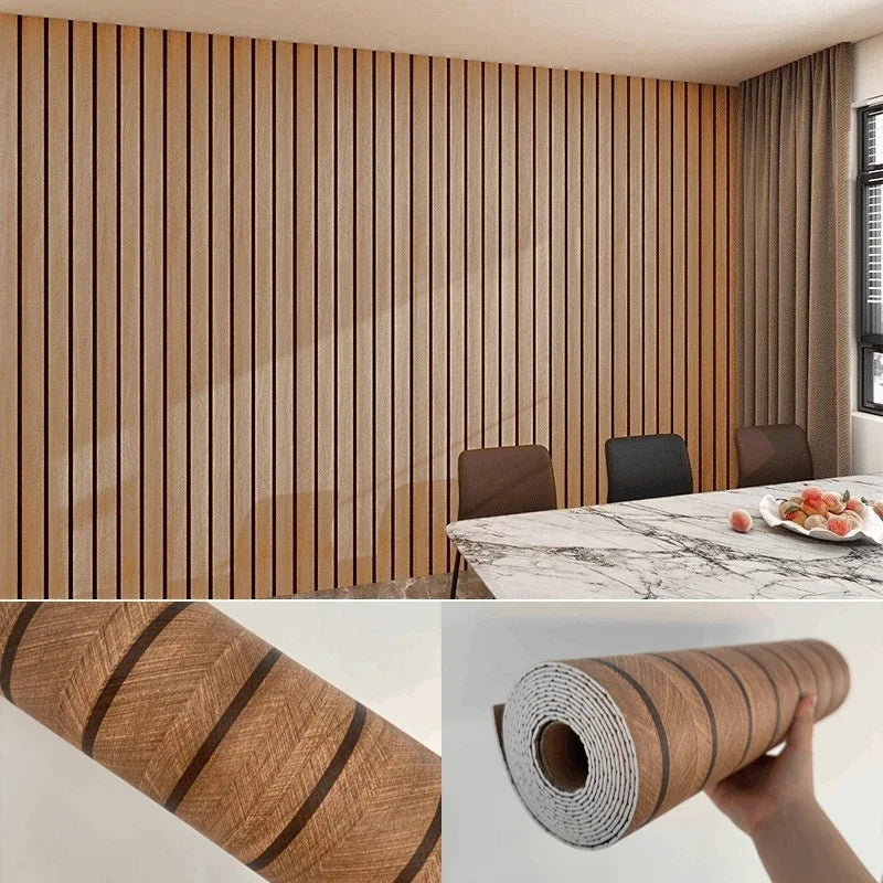 3/5M Thickened Foam Grille Peel and Stick Wallpaper Wall Stickers Wood Grain Wall Papers Home Decor Walls Background Renovation