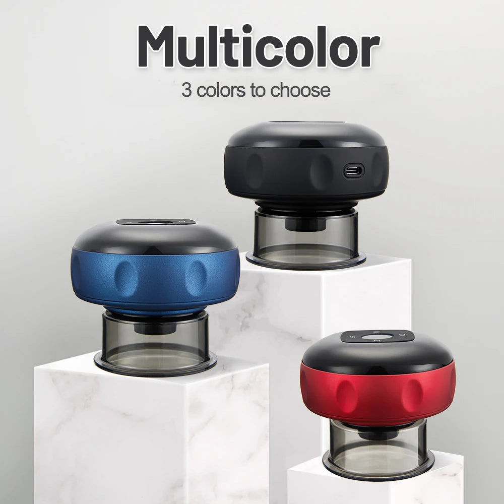 Rechargeable Electric Vacuum Cupping Set Wireless 6/12 Level Skin Scraping Massage Guasha Tool for Household Use