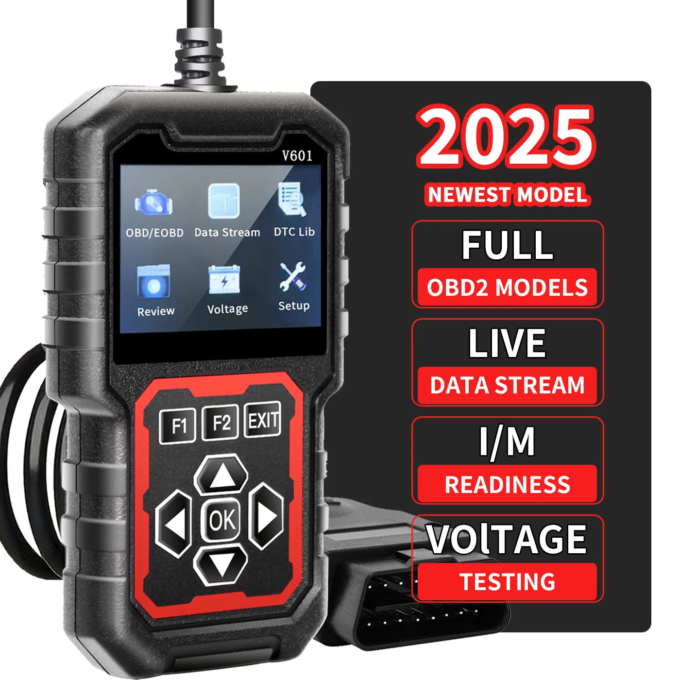 Professional Obd2 Scanner, a Car Fault Code Reader Diagnostic Tool That Has Supported the Obd Ii Protocol since 1996, Supports Reading and Clearing Fault Codes, Battery Testing, No Battery Power Required, USB Powered