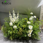 Green Plants Leaf Rose Flower Row Wedding Silk Table Floral Commercial Plaza Partition Hotel Scene Layout Floor Flowers Decor