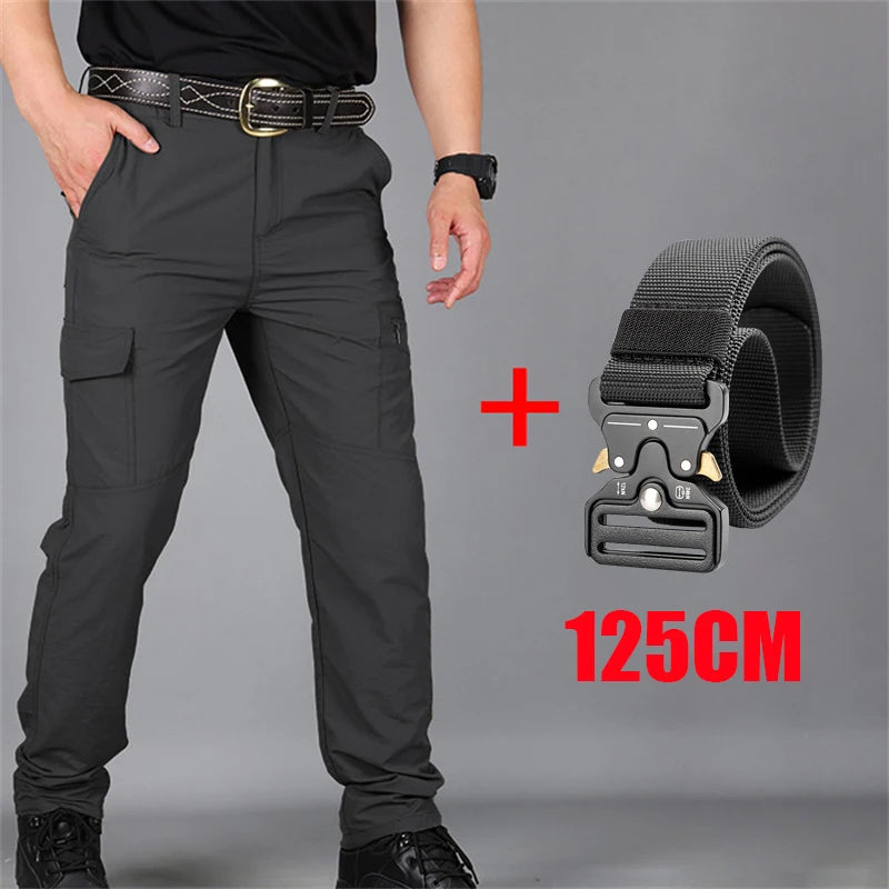 2025 Man Pants Spring Summer Quick-dry Tactical Cargo Pants Men's Multi-pocket Casual Pants Outdoor Hhiking Breathable Pants