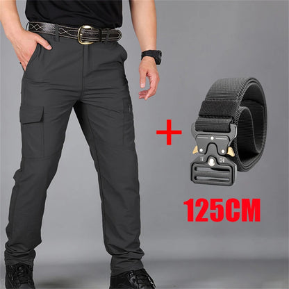 2025 Man Pants Spring Summer Quick-dry Tactical Cargo Pants Men's Multi-pocket Casual Pants Outdoor Hhiking Breathable Pants