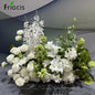 Green Plants Leaf Rose Flower Row Wedding Silk Table Floral Commercial Plaza Partition Hotel Scene Layout Floor Flowers Decor