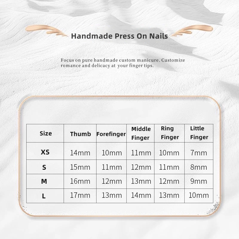 10PCS Design Handmade Press on Nails Full Cover Acrylic Fake Nails Medium-length Oval Reusable Artificial French Elegant Nails