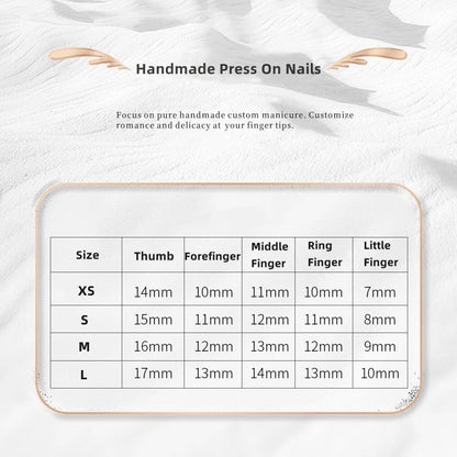 10PCS Design Handmade Press on Nails Full Cover Acrylic Fake Nails Medium-length Oval Reusable Artificial French Elegant Nails