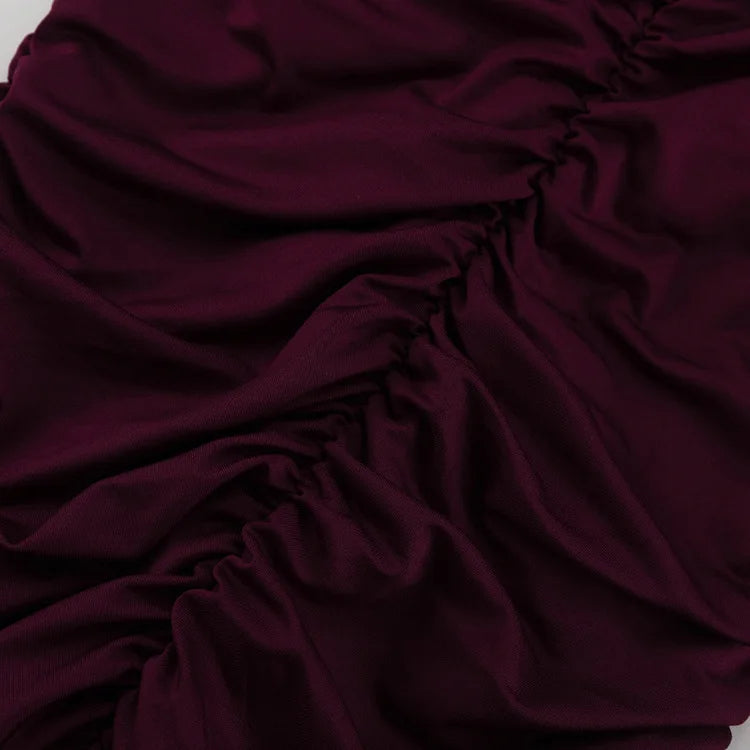 Tornova Sexy Slim Ruched Dress For Women 3D Flowers Pullover Long Sleeve Mini Dress Elegant Solid 2025 New Female Party Dress