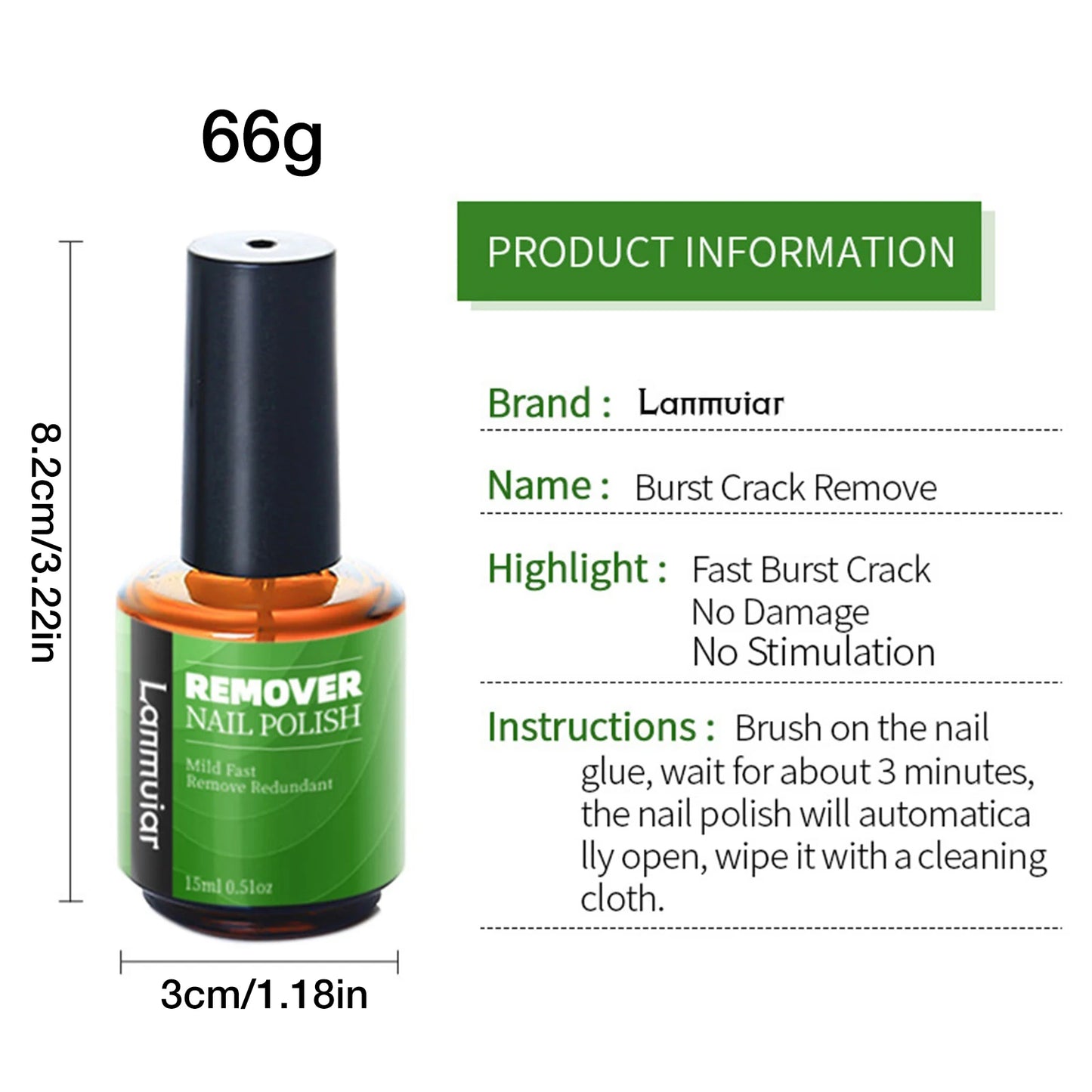 15ml Burst Gel Remover Soak Off UV Gel Nail Polish Acrylic Non-acetone Clean Degreaser Cleaner Nail Art Lacquer Remove