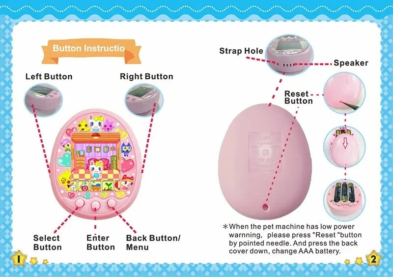 Electronic Virtual Pet With Color Screen Game Pocket Interactive Virtual Pet Dating Game Machine Kids Game Toys Girls