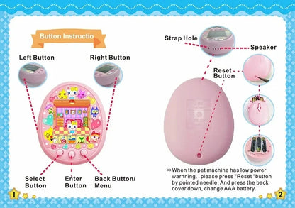 Electronic Virtual Pet With Color Screen Game Pocket Interactive Virtual Pet Dating Game Machine Kids Game Toys Girls