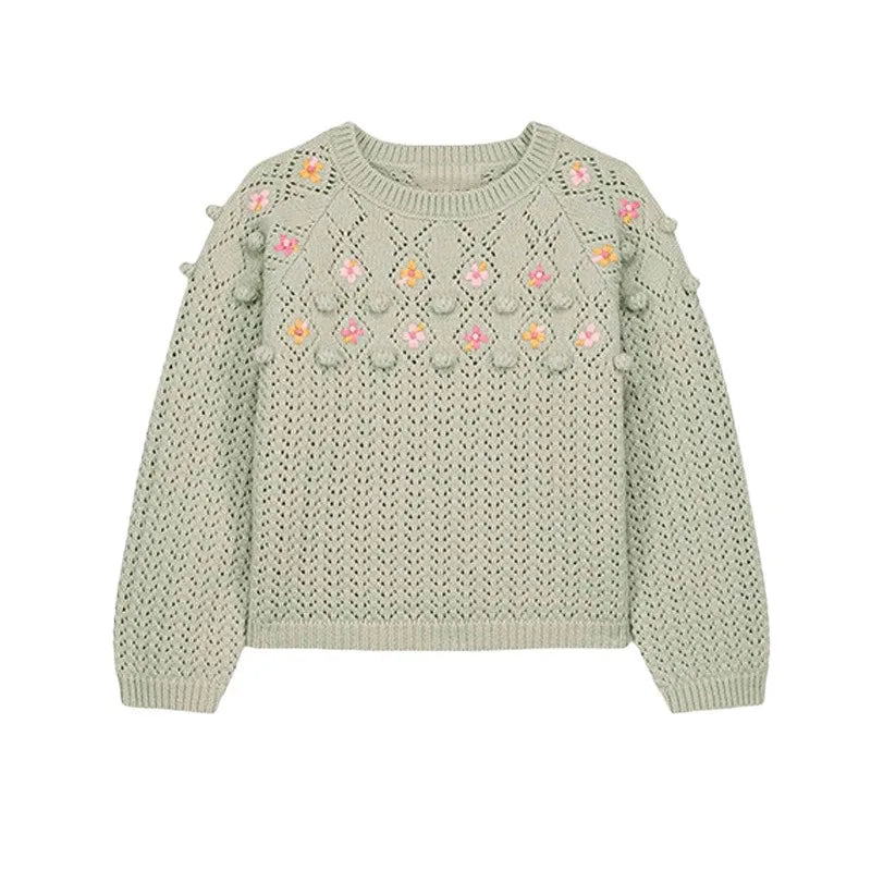 Kids Sweaters 2025 Winter Autumn LM Embroidery Girls Princess Dress Fashion Handmade Cardigan Knit Outwear Coat Clothing