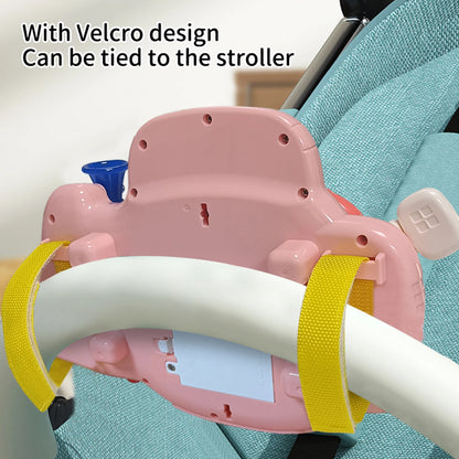 Baby Electric Steering Wheel for Stroller Simulate and Car Seats Driving Vocal Toys Educational Toys for 0-36 Months Toddlers