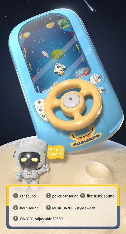 Racing Spaceship Adventure Simulation Steering Wheel Driving Car Games Educational the Race Car Toys Children Christmas Gifts