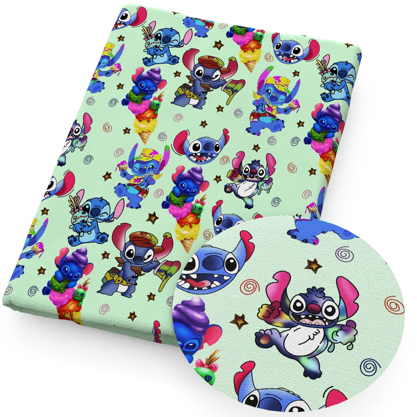 Lilo e Stitch Cartoon Fabrics Tape, Algodão poliéster a metro, Pano de costura, Vestir, Artesanato DIY, Tecido caseiro, 50x145cm