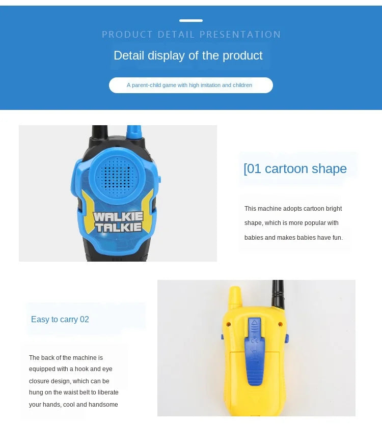 A Pair 50M Walkie Talkies Mini Portable Handheld Two-Way Radio Toy For Kids Children‘s Day Birthday Gifts Outdoor Interphone Toy