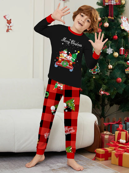 Christmas Family Matching Outfits Pajamas Clothing Sets 2024 Cartoon Print Mother Kid Baby Xmas Family Look Sleepwear Pyjamas