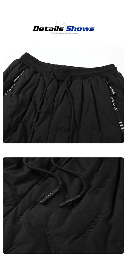 Thick Warm Pants Men Winter Windproof Outdoor Sports Trousers Men's Pants Fleece Lining Winter Thicken Fleece Sweatpants for Men