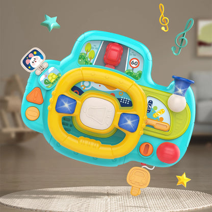 Baby Electric Steering Wheel for Stroller Simulate and Car Seats Driving Vocal Toys Educational Toys for 0-36 Months Toddlers