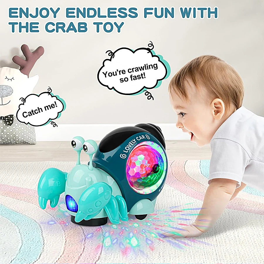 Luminous Snail Toy,Baby Electric Snail Toy, 2025 New Crawling Snail Toys,Musical Crawling Toys,Moving Interactive Sensory Toy