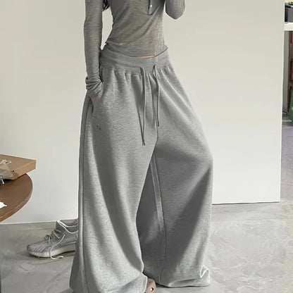 High Quality American Sporty Casual Pants Women's Loose Wide Leg Pants Jazz Dance Loose Trousers Autumn Seasonal Wear