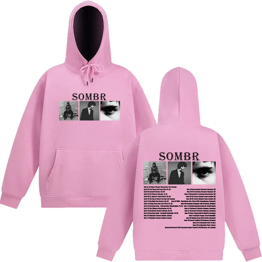 Sombr Merch Live 2025 Tour Hoodie Men Women Fashion Pullover Long-sleeved Loose Casual Oversized Hip-hop Sportswear Streetwear