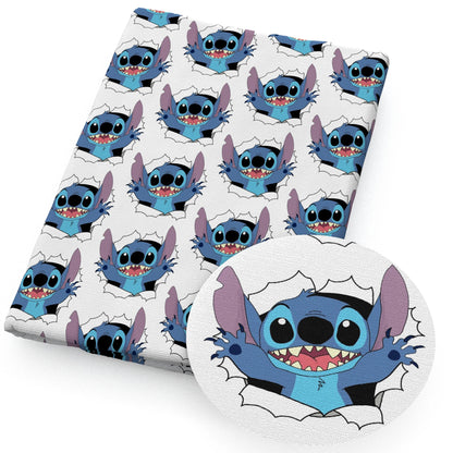 Lilo e Stitch Cartoon Fabrics Tape, Algodão poliéster a metro, Pano de costura, Vestir, Artesanato DIY, Tecido caseiro, 50x145cm