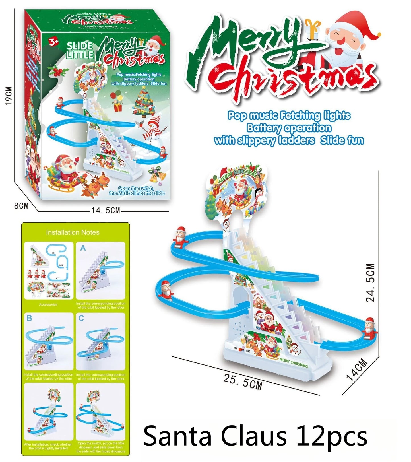 Electric Duck Track Rail Racing Slide Duckling Climbing Stairs Baby Toy LED Lights Musical Slide Roller Coaster Toys for Gift