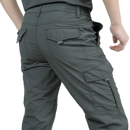 2025 Man Pants Spring Summer Quick-dry Tactical Cargo Pants Men's Multi-pocket Casual Pants Outdoor Hhiking Breathable Pants