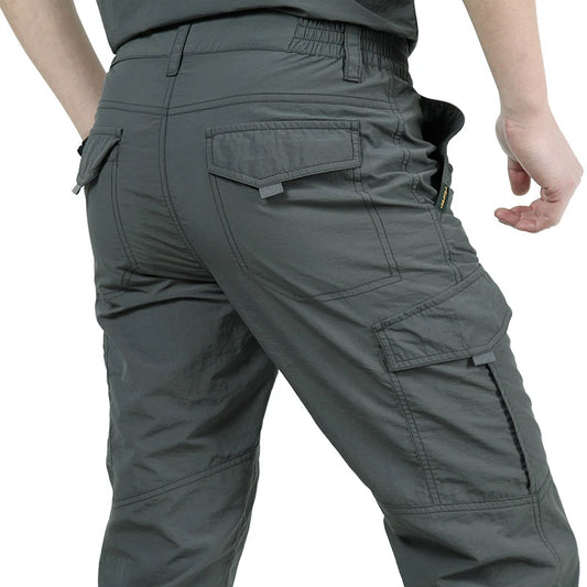 2025 Man Pants Spring Summer Quick-dry Tactical Cargo Pants Men's Multi-pocket Casual Pants Outdoor Hhiking Breathable Pants