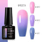MEET ACROSS 75 Colors Thermal Nail Gel Polish 3 Colors Changing Nail Art Supplies for Manicure DIY Design Long Lasting UV/LED