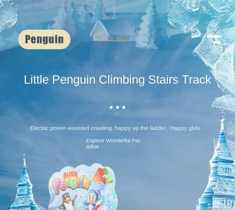 Electric Duck Track Rail Racing Slide Duckling Climbing Stairs Baby Toy LED Lights Musical Slide Roller Coaster Toys for Gift