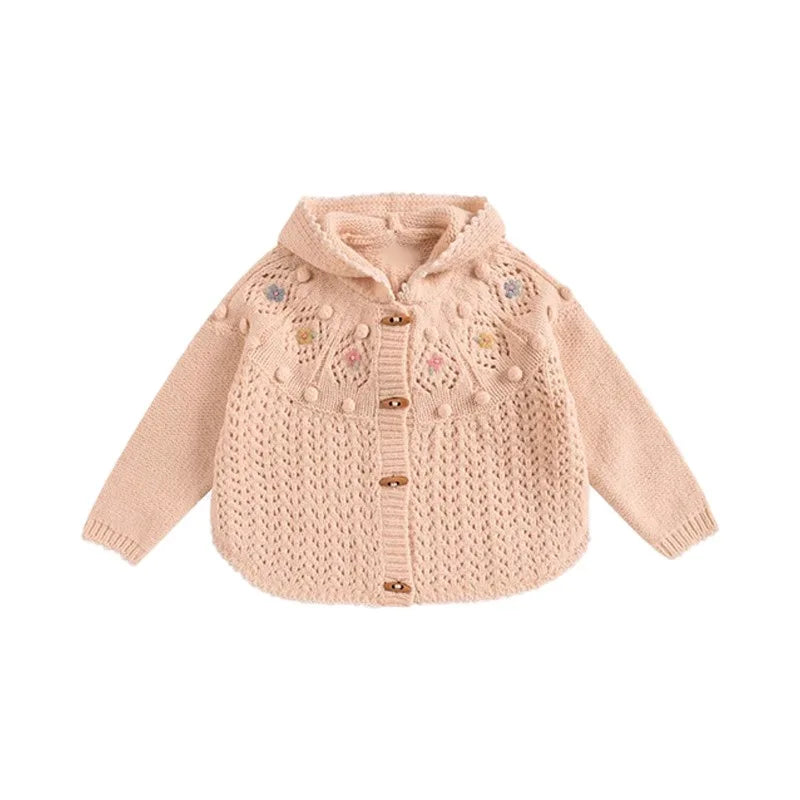 Kids Sweaters 2025 Winter Autumn LM Embroidery Girls Princess Dress Fashion Handmade Cardigan Knit Outwear Coat Clothing