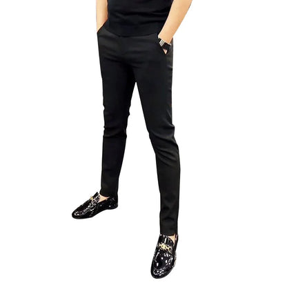 2025 Men's Spring Summer Fashion Business Casual Long Pants Suit Pants Male Elastic Straight Formal Trousers Plus Big Size 29-38