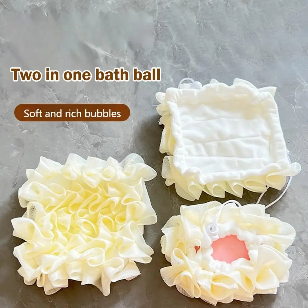 Two In One Bath Ball Body Sponge With Soap Pouch Soap Flower Ball Foam Rich Multifunctional Bathroom Accessories For Skin Care