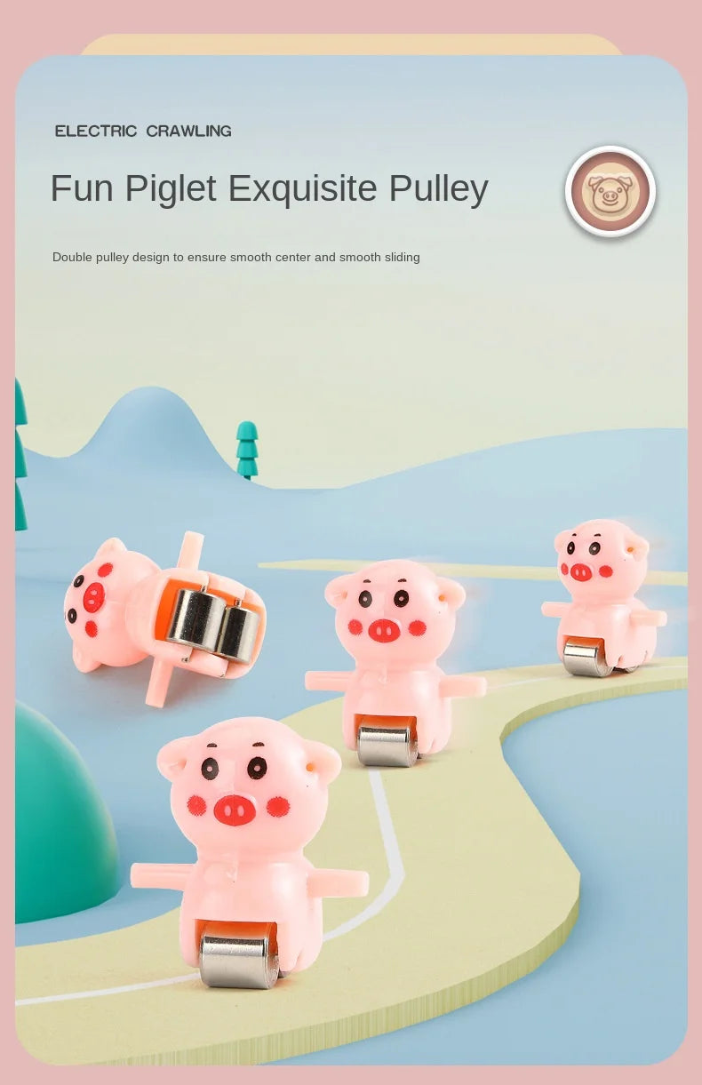 Electric Duck Track Rail Racing Slide Duckling Climbing Stairs Baby Toy LED Lights Musical Slide Roller Coaster Toys for Gift