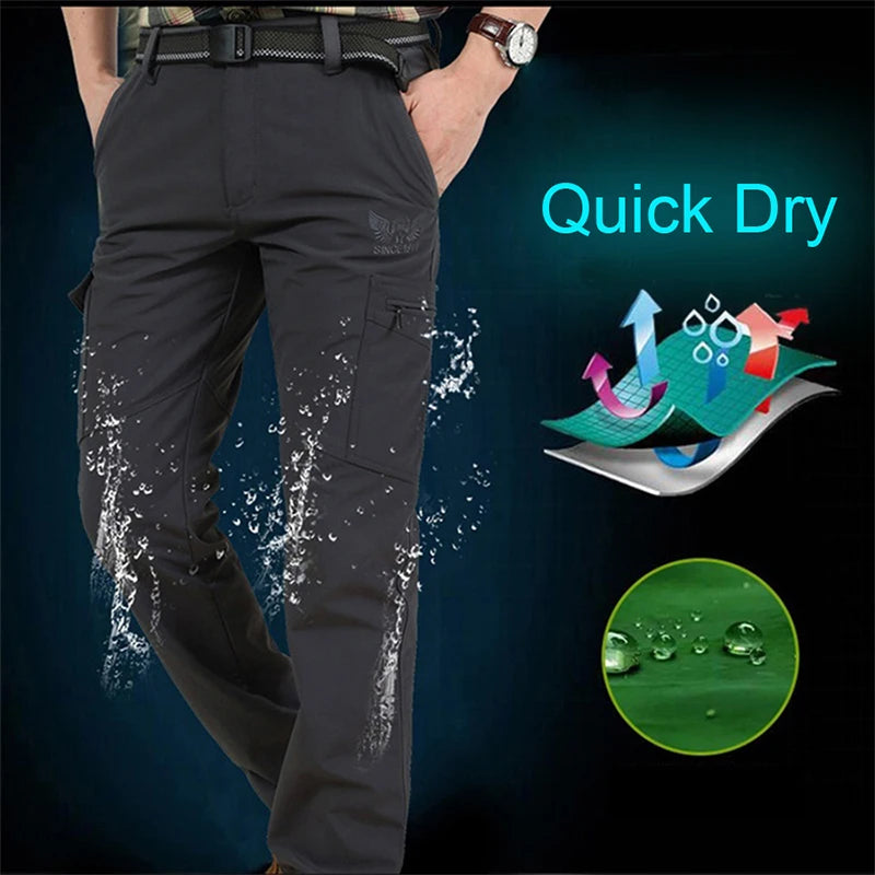 2025 Man Pants Spring Summer Quick-dry Tactical Cargo Pants Men's Multi-pocket Casual Pants Outdoor Hhiking Breathable Pants