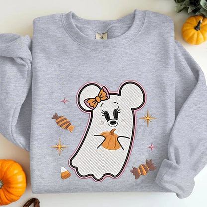 Couples Matching Halloween Sweatshirt Cartoon Cute Mickey Minnie Spooky Ghost Graphic Print Sweatshirts Halloween Couple Clothes