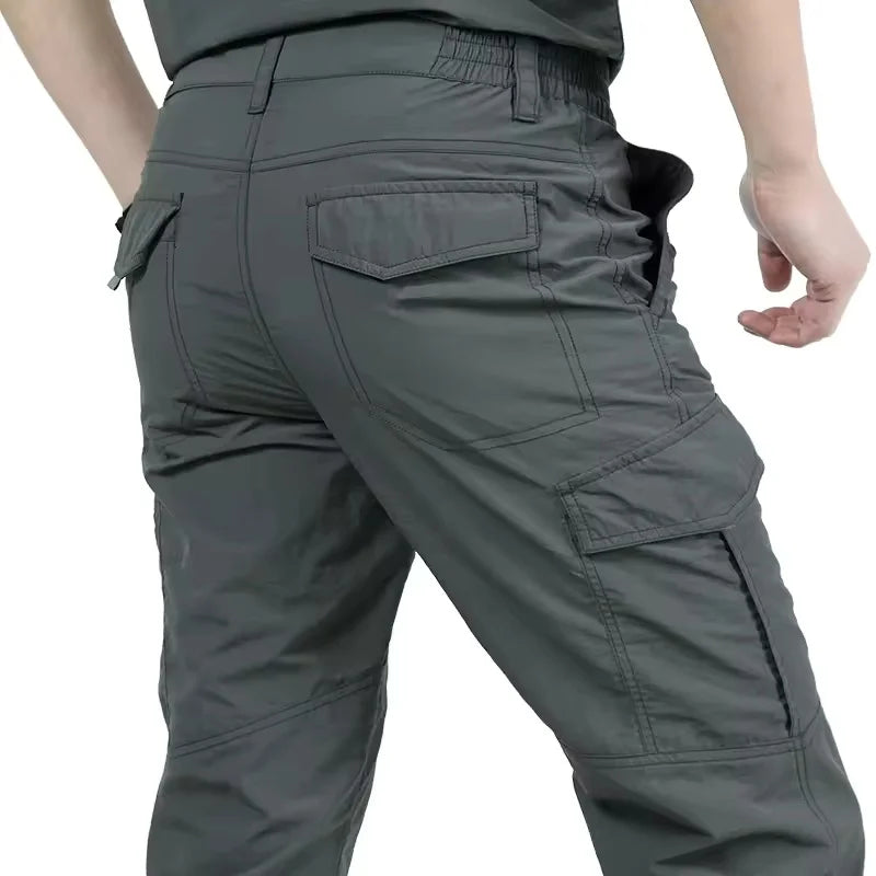 2025 Man Pants Spring Summer Quick-dry Tactical Cargo Pants Men's Multi-pocket Casual Pants Outdoor Hhiking Breathable Pants