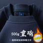 Navy Blue 500g Heavy Round Neck Sweater Men's Autumn and Winter Velvet Thickened Pullover Couple Loose American Top Women