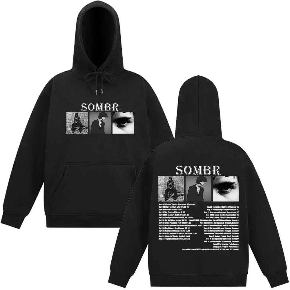 Sombr Merch Live 2025 Tour Hoodie Men Women Fashion Pullover Long-sleeved Loose Casual Oversized Hip-hop Sportswear Streetwear