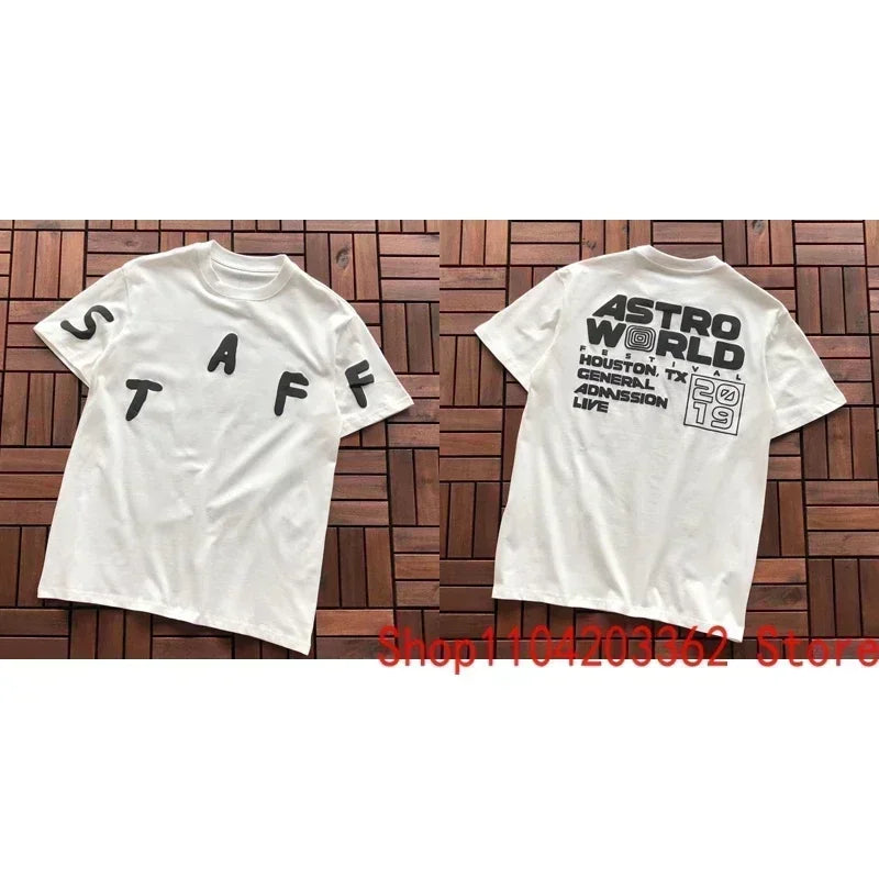 Real Photo CACTUS JACK T-shirt Vintage Grey-green Back Letter Logo Foaming Print Short Sleeve Men Women Cactus Jack Tops Tee