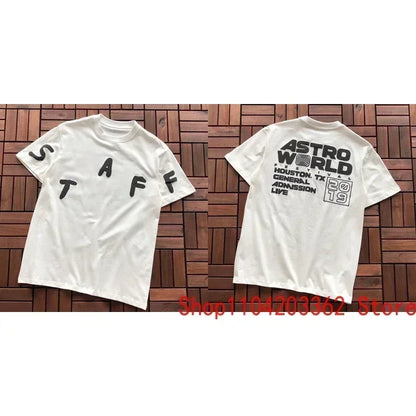 Real Photo CACTUS JACK T-shirt Vintage Grey-green Back Letter Logo Foaming Print Short Sleeve Men Women Cactus Jack Tops Tee