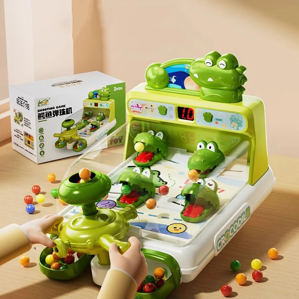 Electric Crocodile Table Games Pinball Shooting Machine Children's Education Puzzle Toys for Boys Girls Children's Day Gifts
