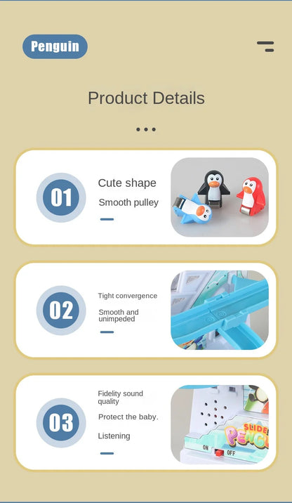 Electric Duck Track Rail Racing Slide Duckling Climbing Stairs Baby Toy LED Lights Musical Slide Roller Coaster Toys for Gift