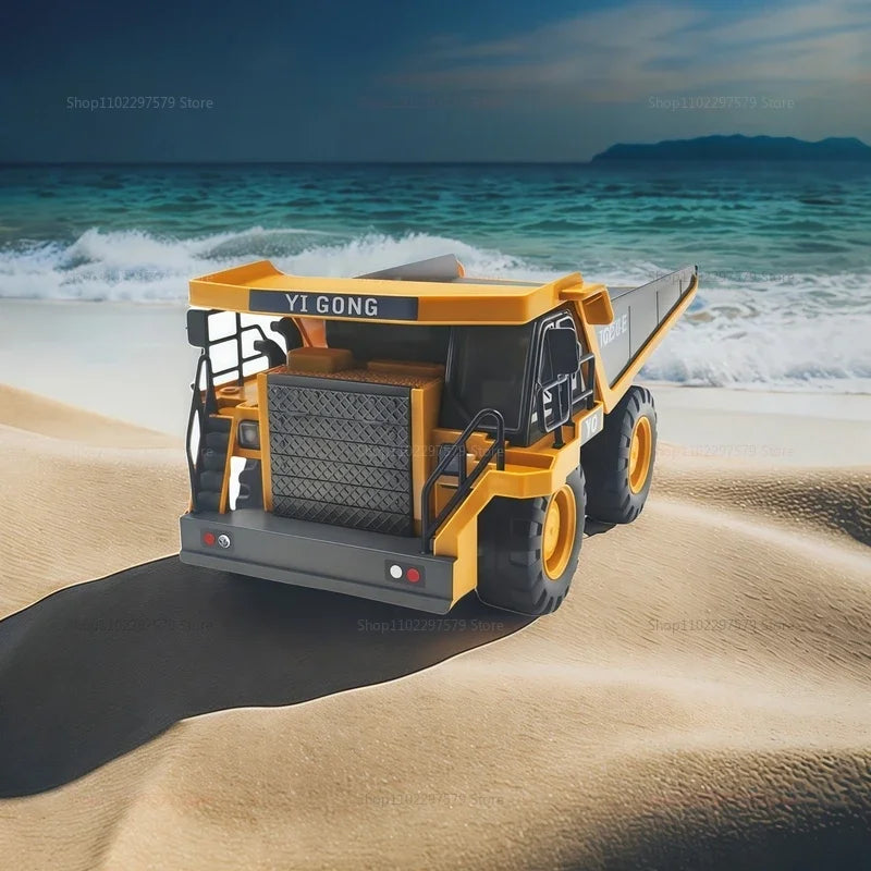 New Kids Remote Control Excavator Truck 4x4 Alloy Dump Loader Construction Vehicle Toy with Moving Parts Gift for Boys Girls