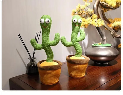 Dancing Cactus Toys Rechargeable Repeat Talking Plush Toy Singing Imitation Recording USB Baby Toy Early Education Funny Gifts