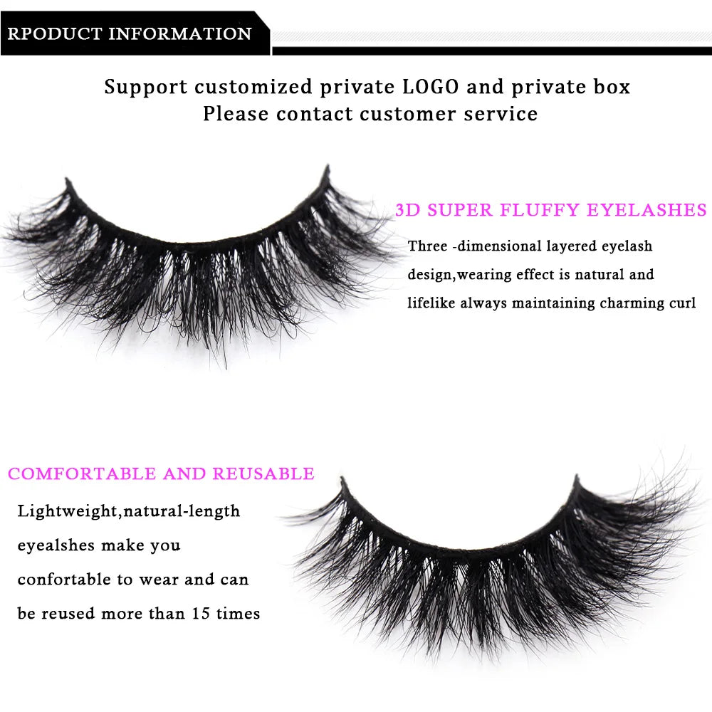 LEHUAMAO Eyelashes 3D Mink Lashes Criss-cross Strands Cruelty Free High Volume Mink Lashes Soft Dramatic Eye lashes Makeup D101