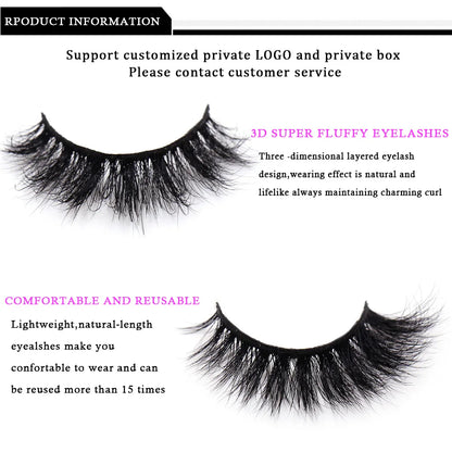LEHUAMAO Eyelashes 3D Mink Lashes Criss-cross Strands Cruelty Free High Volume Mink Lashes Soft Dramatic Eye lashes Makeup D101