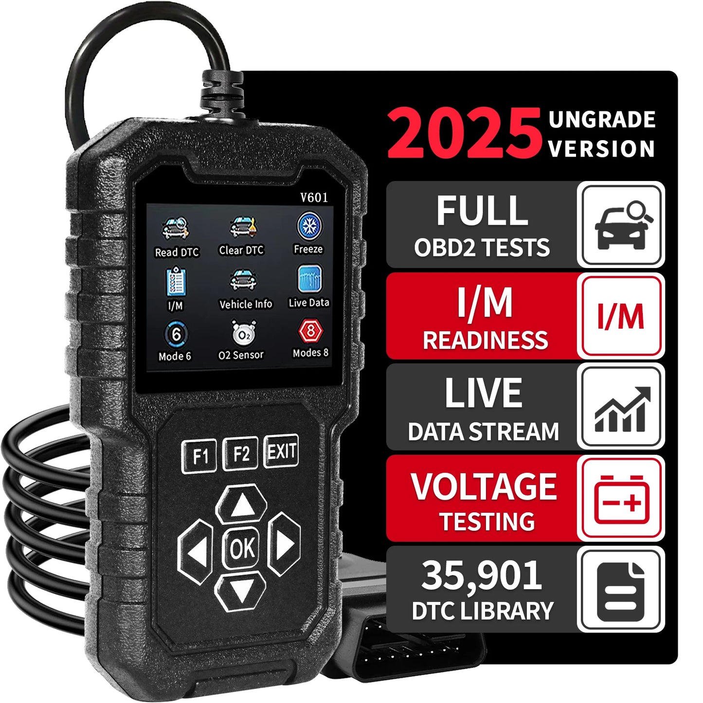 Professional Obd2 Scanner, a Car Fault Code Reader Diagnostic Tool That Has Supported the Obd Ii Protocol since 1996, Supports Reading and Clearing Fault Codes, Battery Testing, No Battery Power Required, USB Powered