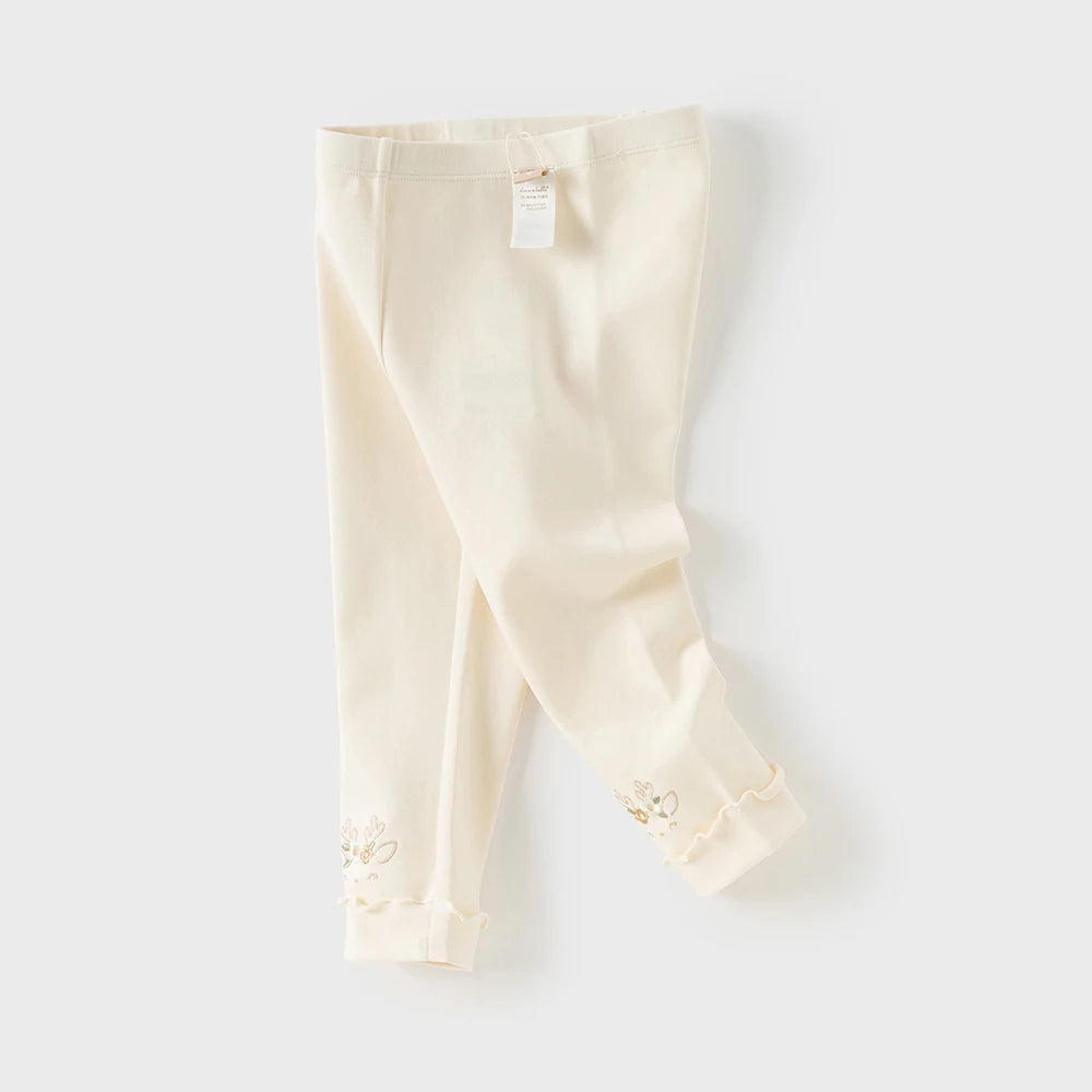 Dave Bella Children's Pants Autumn Girls Baby Elastic Leggings Pants Baby Casual Antibacterial Pants Sport Outdoor DB3252653